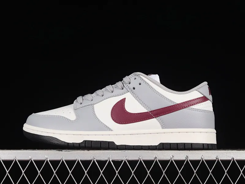 All categories Nk SB Dunk series Nk SB Dunk Low low-top sneakers Nk Dunk Low "Grey White" gray burgundy low-top retro sports and leisure sneakers DD1503-122